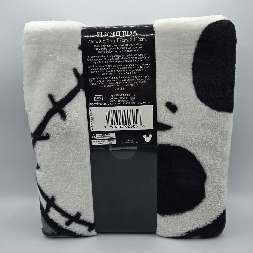 Disney Nightmare Before Christmas Jack Skellington Silky Soft Throw Blanket
